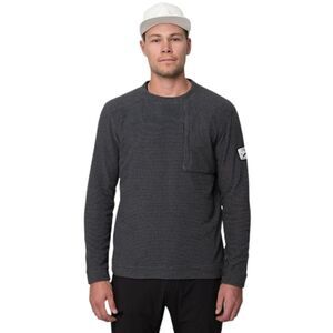 Strafe Tech Crew Fleece Grey & Black Stripes Long Sleeve Sweatshirt Mens Size S